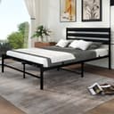 REDOM Metallbett Modernes Design Schwarz mit Kopfteil Bild 2