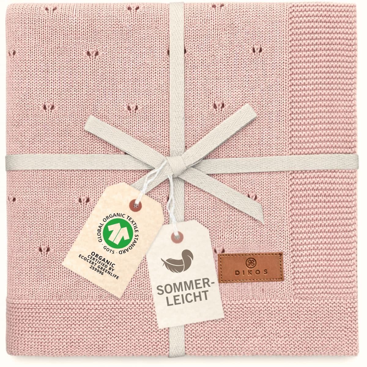 Bio-Baumwolle Babydecke mit AJOUR-Strickmuster - Bild 2