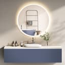 HOKO LED Badspiegel Rund Schwarz Gold Antibeschlag Touch Bild 2