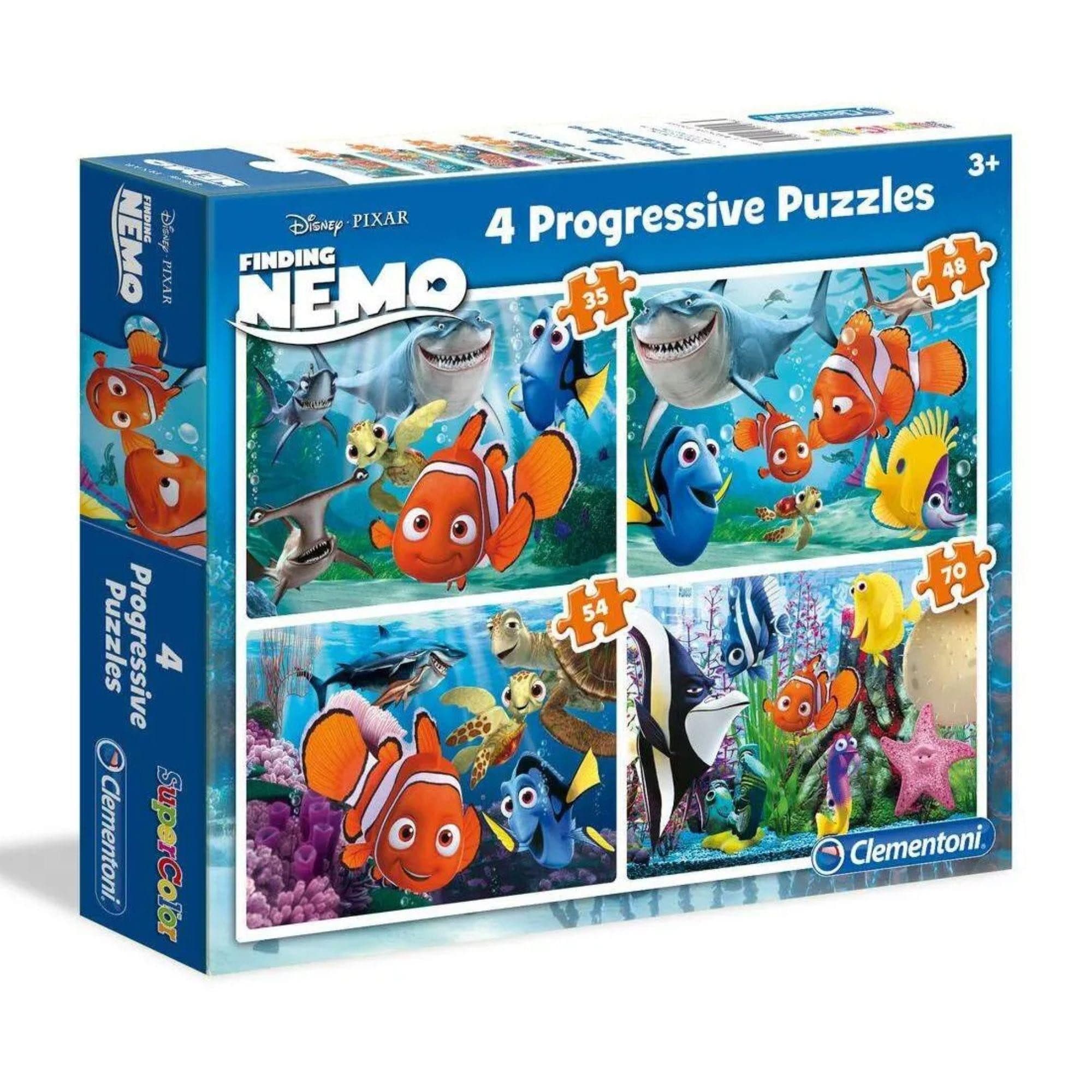 Clementoni Puzzle 4x Supercolor Kinderpuzzle - Findet Nemo Bunt