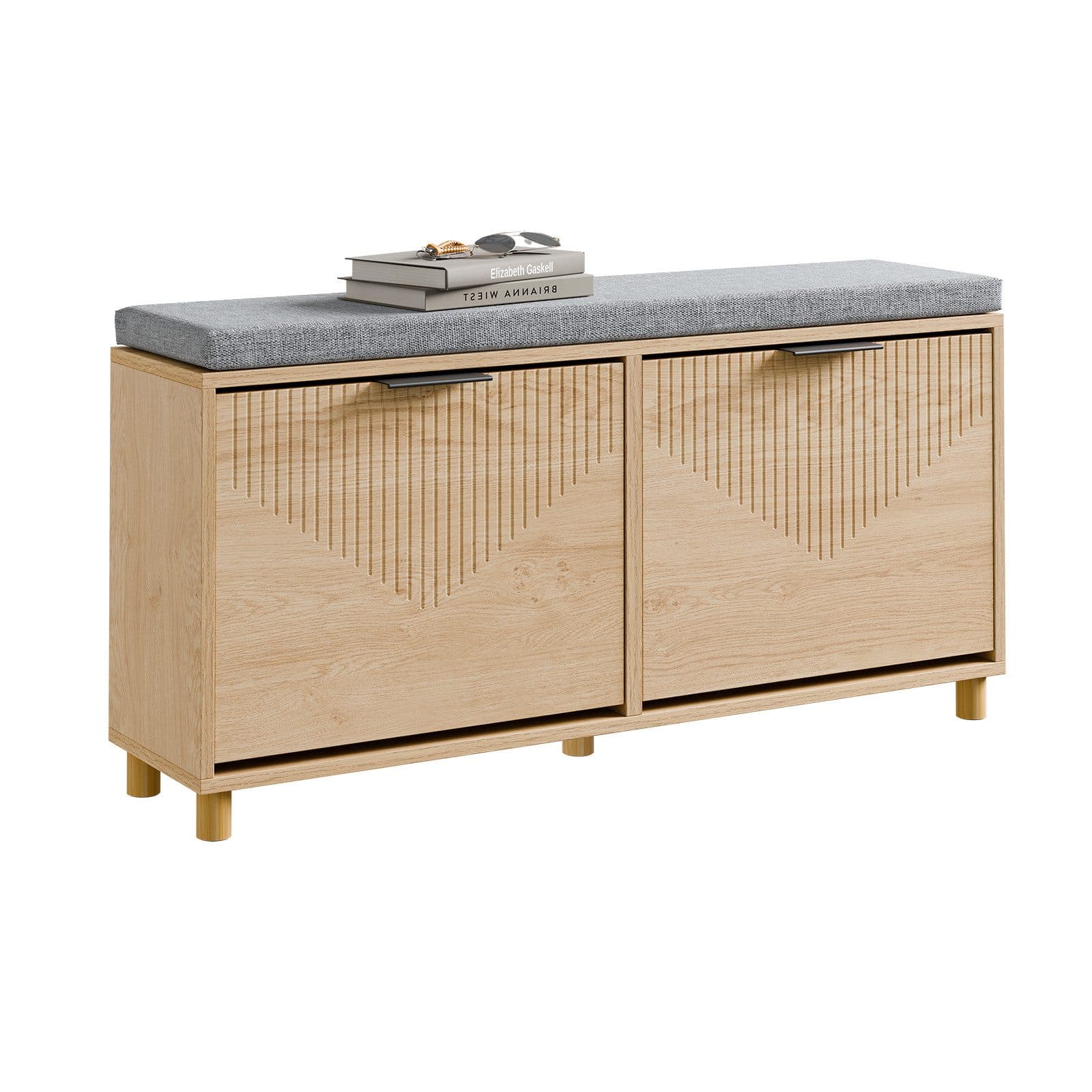 SoBuy Schuhbank FSR211 Natur mit Stauraum - Bild 2