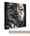 OneMillionCanvasses® Leinwandbild Frau Gold Schwarz Luxus Bild 2