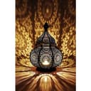 Marrakesch Orient & Mediterran Interior Teelichthalter Schwarz Metall Handarbeit Bild 2