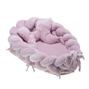 LuMali Kuschelnest 3in1 Babynest XXL Rosa Wendbar Velour Baumwolle Bild 2