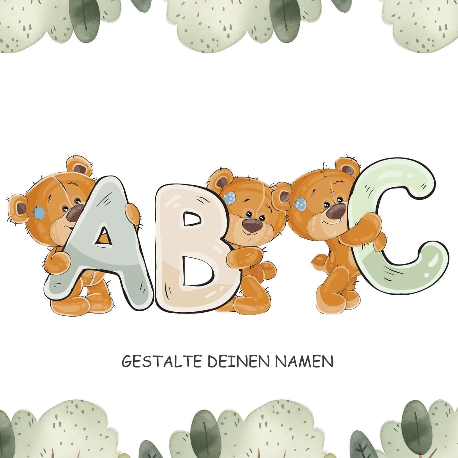 Sunnywall Wandtattoo Buchstaben ABC Bärchen Aufkleber für Wand & Tür - Bild 2