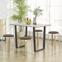 HOMCOM Stapelhocker 4er Set aus Birkensperrholz mit gepolstertem Sitz Bild 2