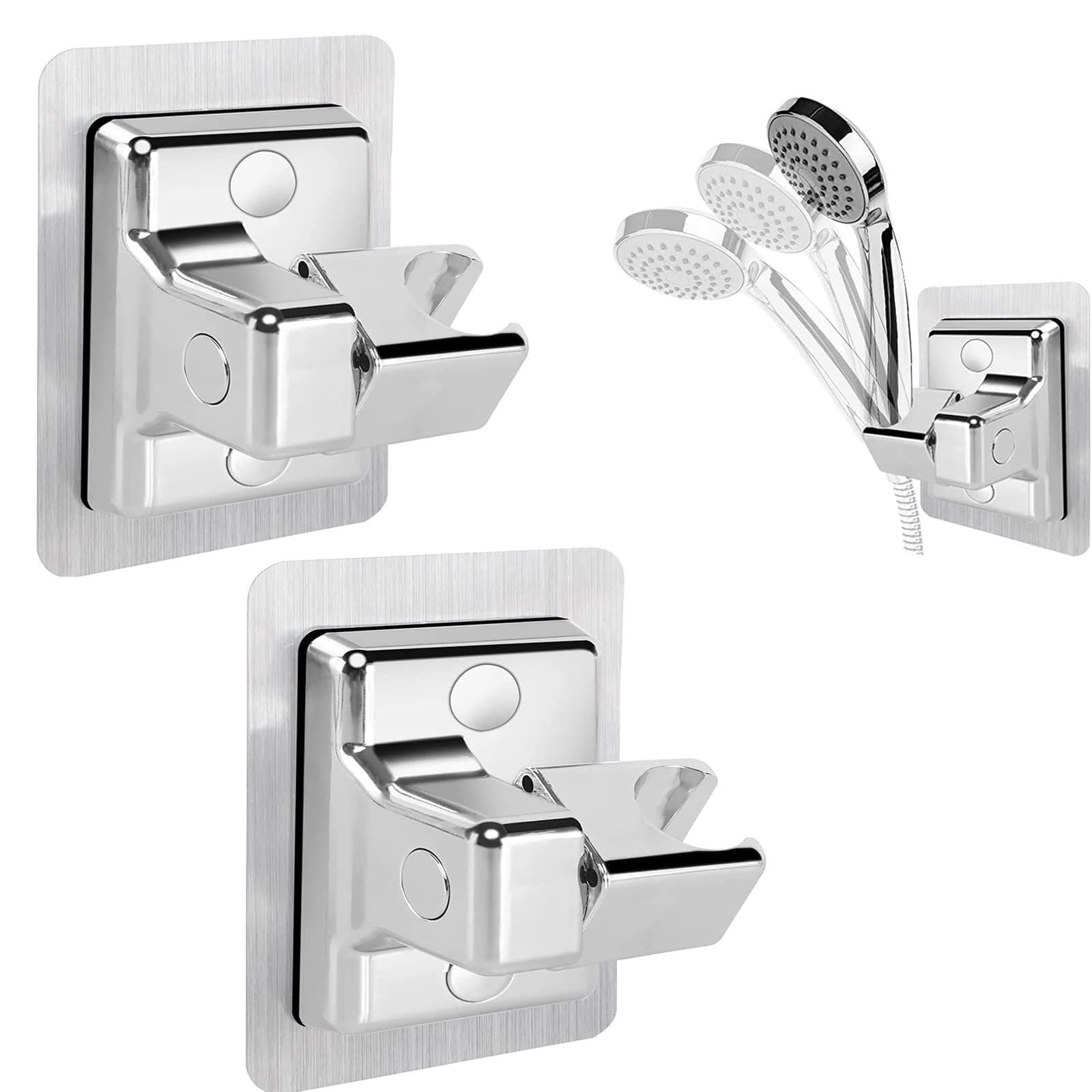 FOUORTUNATE-BEE Brausehalter 2er-Set selbstklebend silber verstellbar - Bild 2