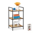 relaxdays Standregal Bambus & Metall 3 Ablagen Braun/Schwarz Bild 2