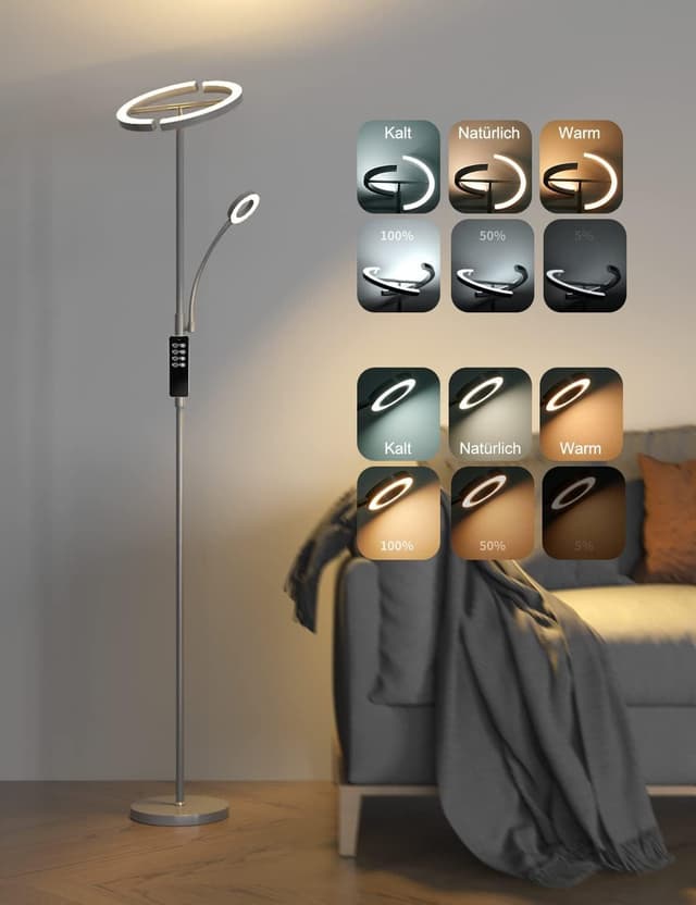 ANTEN LED Stehlampe Dimmbar mit Fernbedienung und Touch-Funktion