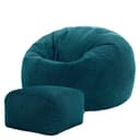 Icon Kingston Sitzsack mit Hocker Cord Blaugrün Made in Germany Bild 2