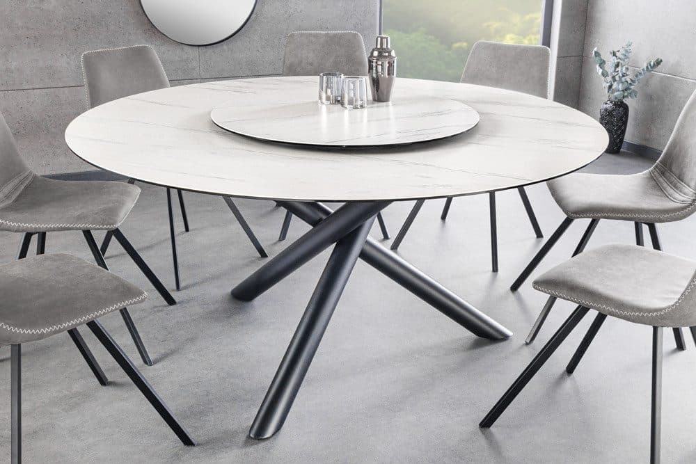 riess-ambiente Esstisch SPIN 150cm Weiß/Schwarz mit Drehplatte - Bild 2