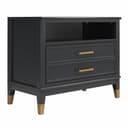 loft24 Nachtschrank Westerleigh Beistelltisch mit Schublade MDF Schwarz Bild 2