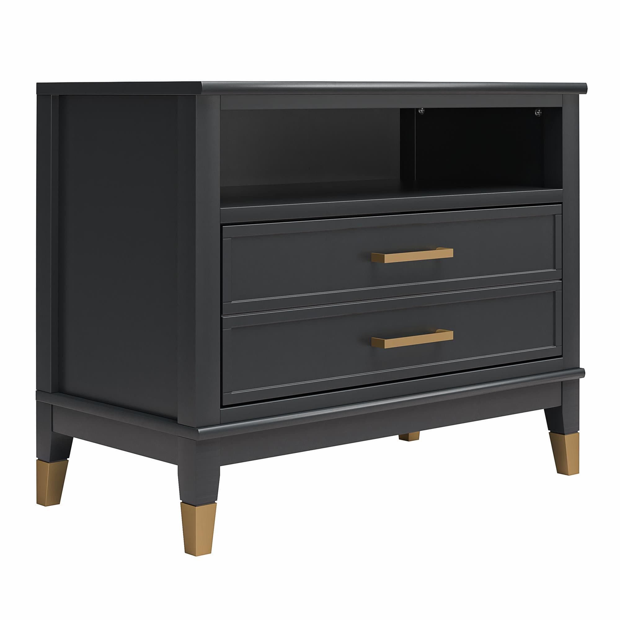 loft24 Nachtschrank Westerleigh Beistelltisch mit Schublade MDF Schwarz - Bild 2