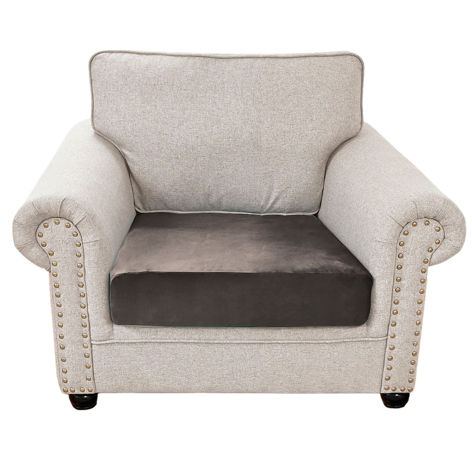 Rosnek Samt-Sofa-Kissenbezug Stretch 1-4 Sitze Braun - Bild 2