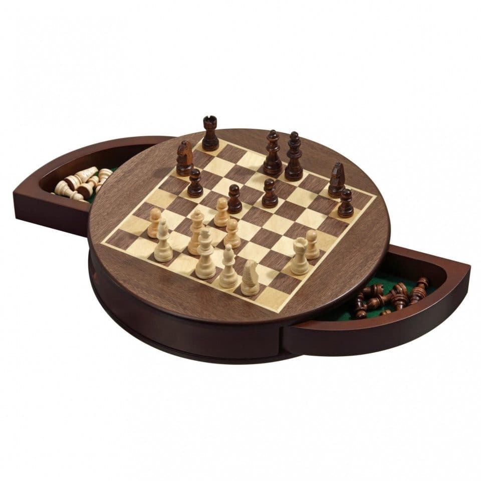 Philos Schachspiel Magnetisch Rund Erle Braun Beige