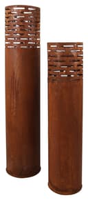 Dekoleidenschaft Windlichtsäule 2er Set Metall Rost Finish Outdoor Bild 2
