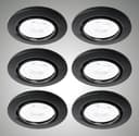 TRANGO 6er Set LED Einbaustrahler Schwarz matt 3-Stufen dimmbar Bild 2