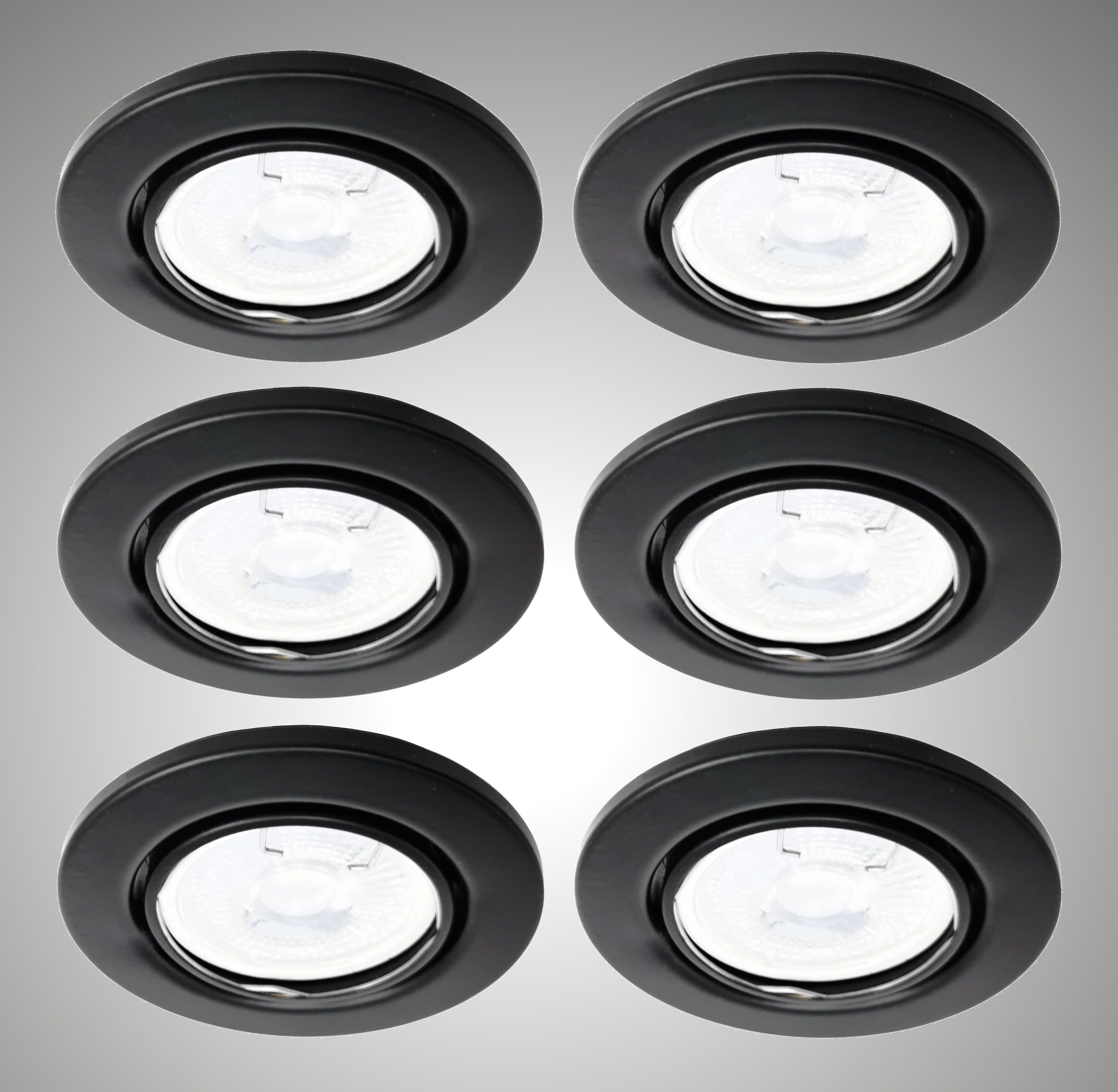 TRANGO 6er Set LED Einbaustrahler Schwarz matt 3-Stufen dimmbar - Bild 2
