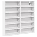 vidaXL Regal Vitrinenschrank Weiß Holzwerkstoff 12 Ablagen Bild 2