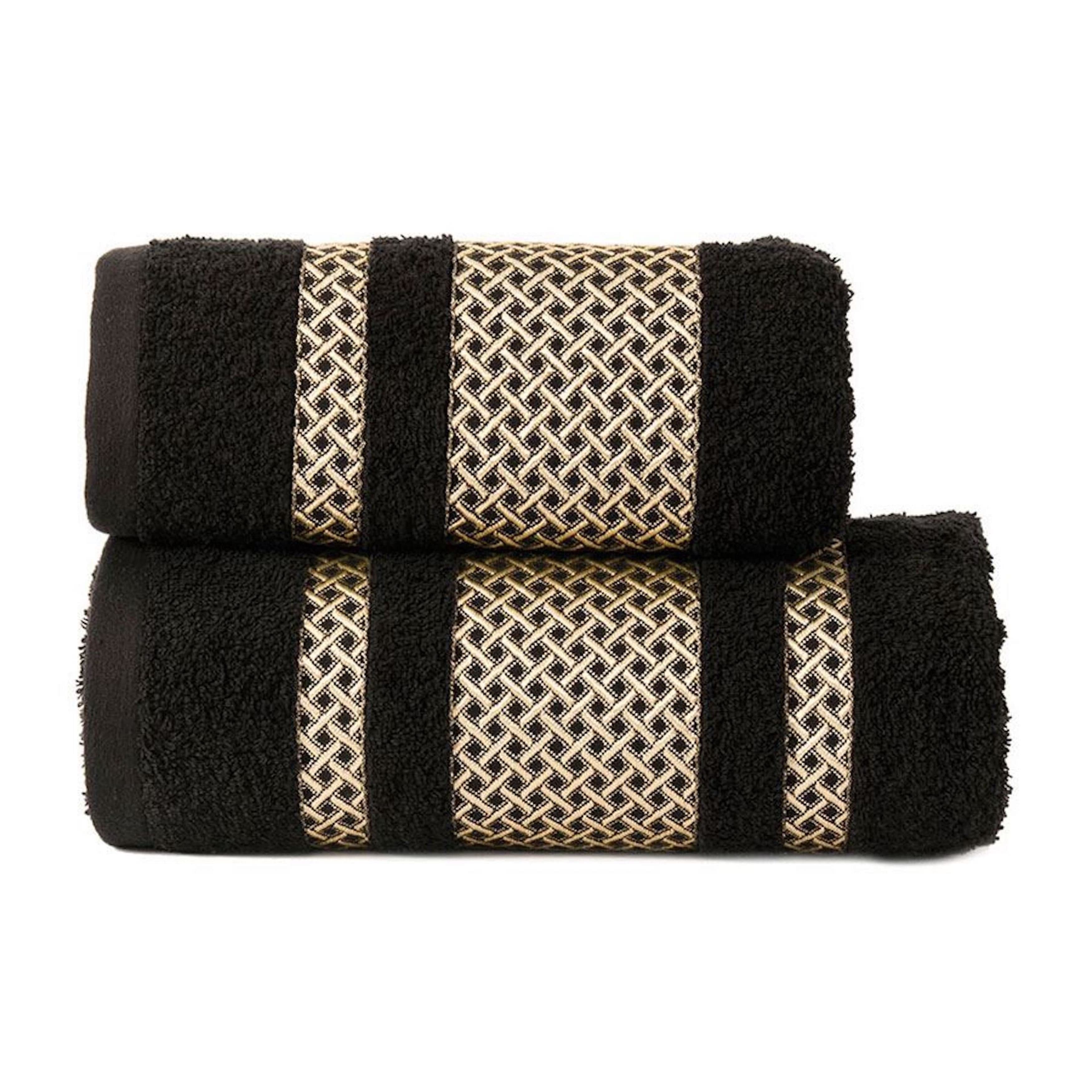 JESSIS TEX Handtuch Set 4-tlg. Schwarz mit Goldener Bordüre - Bild 2
