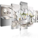 Artgeist Wandbild Pearl Dance of Orchids Braun Gelb Grau Bild 2