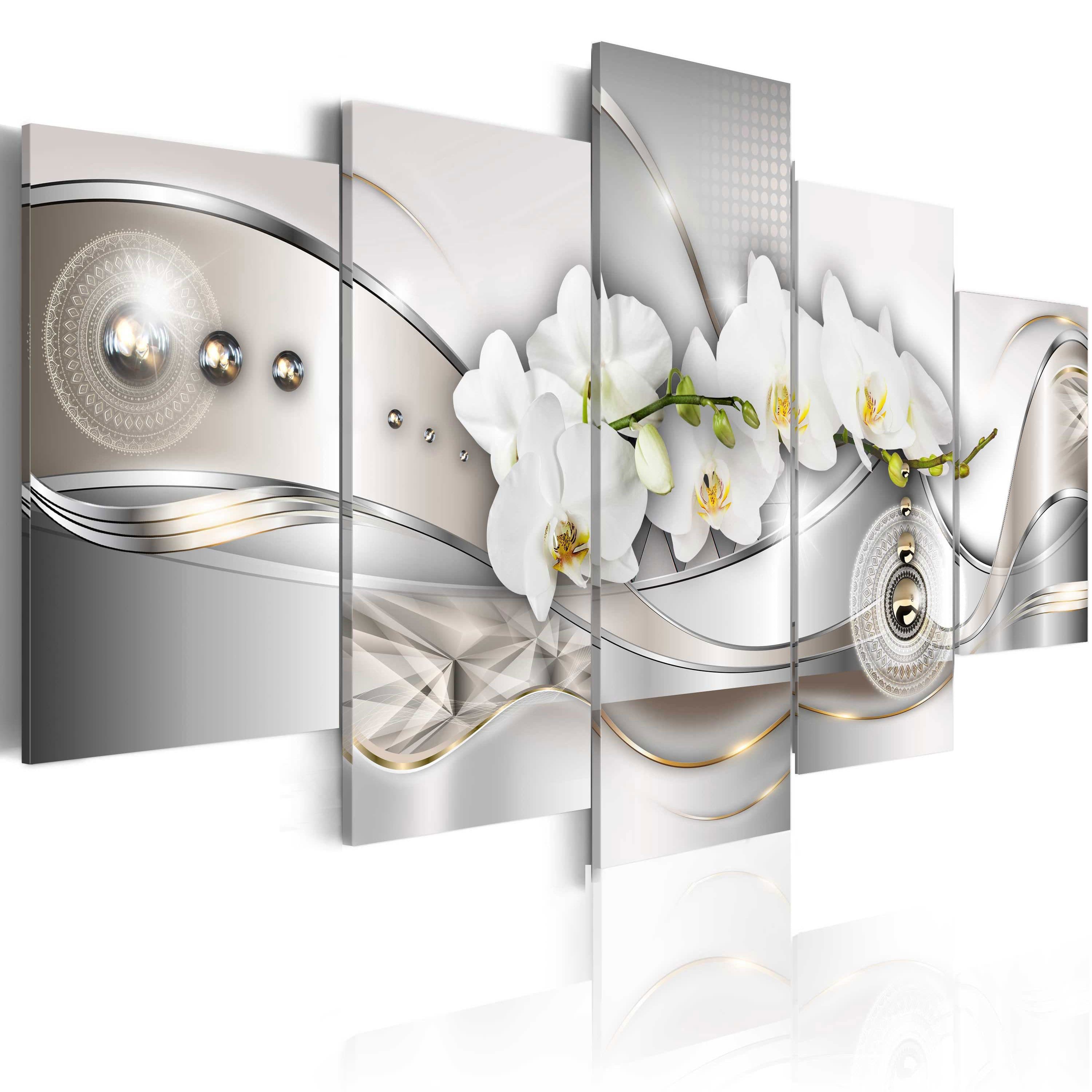 Artgeist Wandbild Pearl Dance of Orchids Braun Gelb Grau - Bild 2