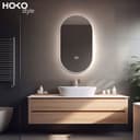 HOKO Badspiegel Oval mit LED-Beleuchtung und Antibeschlag Bild 2