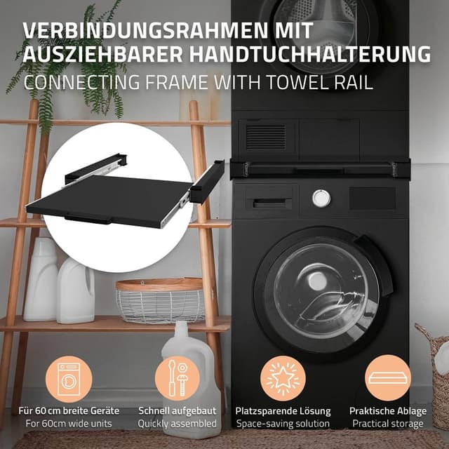ML-DESIGN Waschmaschinenuntergestell Stahl Schwarz