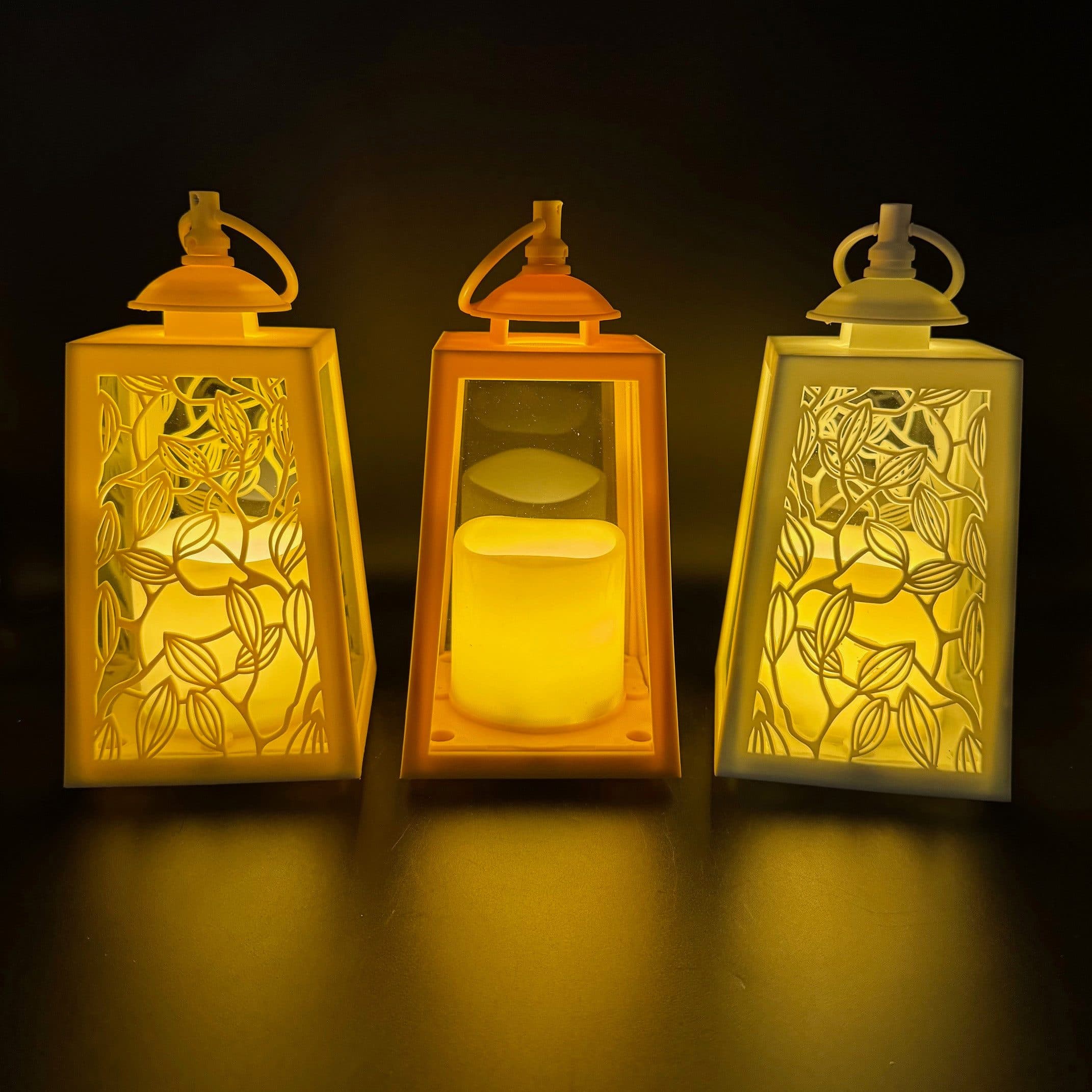 Online-Fuchs LED Laterne 3er Set Gelb Kunststoff Outdoor - Bild 2