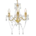 furnicato Kronleuchter Gold 3x E14 mit Perlen Bild 2