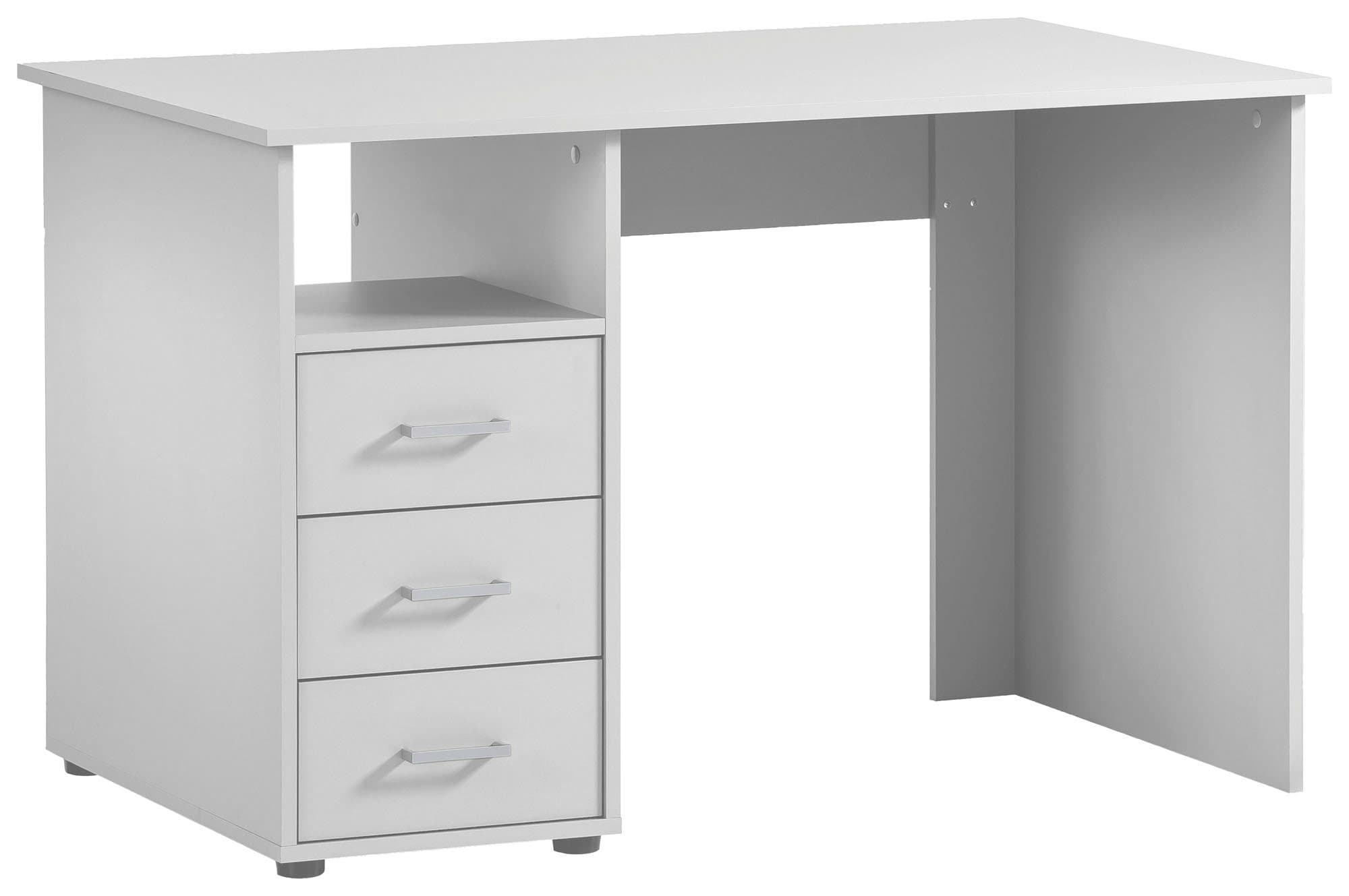 Schildmeyer Schreibtisch Baku Weiß Schwarz mit Schubladen