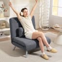 HOMCOM Schlafsofa Dunkelgrau mit verstellbarer Rückenlehne und Samtoptik Bild 2