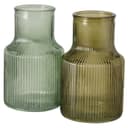 BOLTZE Glasvasen Set 2er Grün Geriffelt Tischvase Bild 2