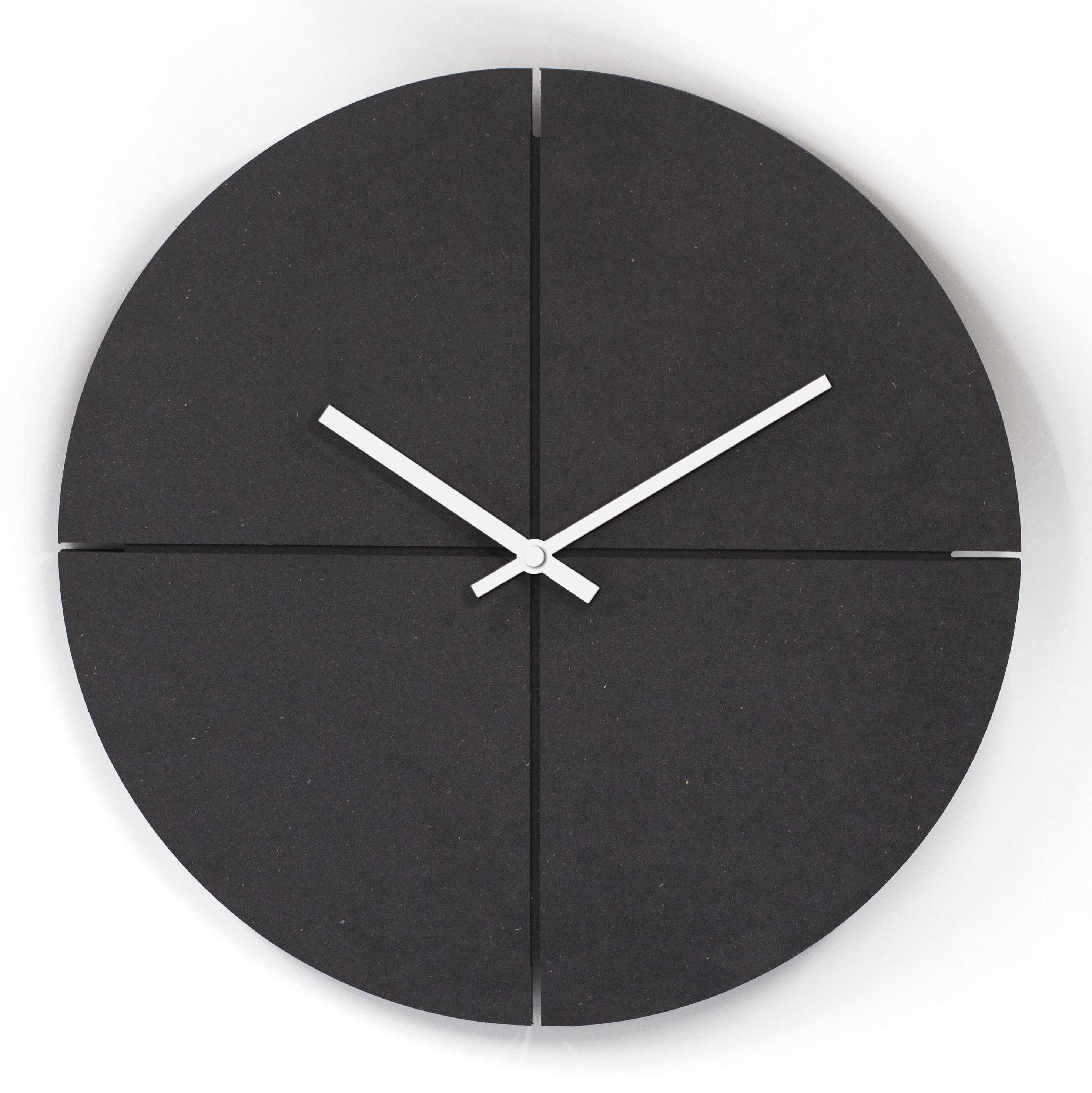 K&L Wall Art Wanduhr Schwarz Weiß Modern Retro MDF - Bild 2