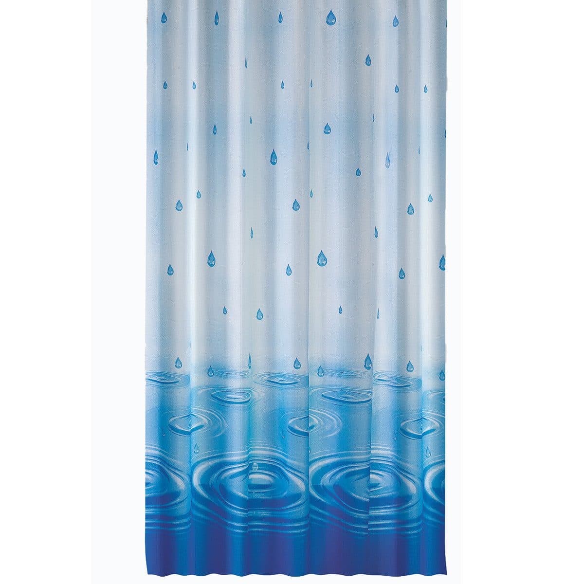Ekershop Duschvorhang Textil Wassertropfen Blau Inklusive Ringe - Bild 2
