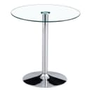 gopop Bartisch Runder Barhocker-Tisch aus gehärtetem Glas mit silbernem Metallfuß Bild 2