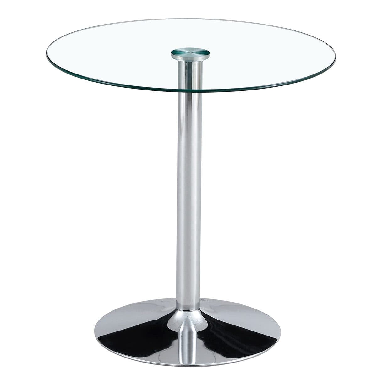 gopop Bartisch Runder Barhocker-Tisch aus gehärtetem Glas mit silbernem Metallfuß - Bild 2