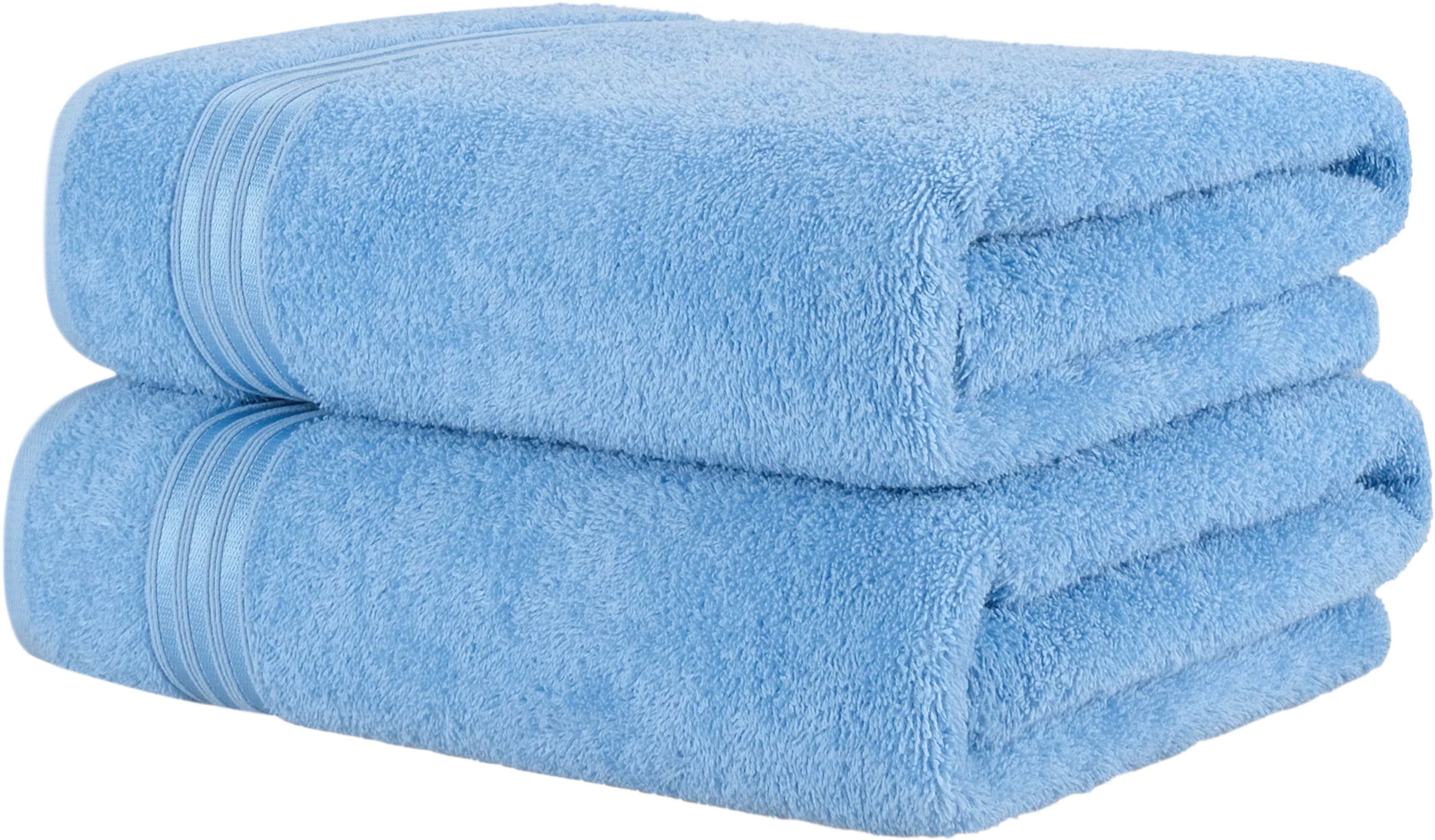 HAMMETEX Saunatuch 2er Set Hellblau Frottier 100% Baumwolle - Bild 2