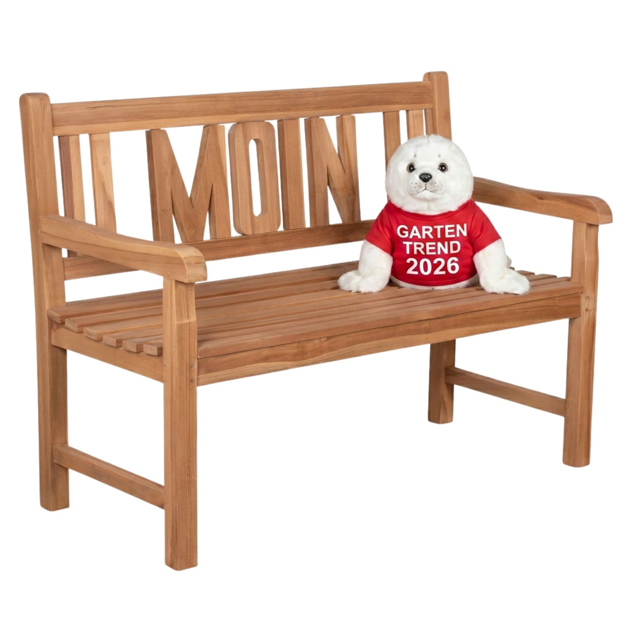 MR.DEKO Gartenbank Teak MOIN 2-Sitzer wetterfest - Bild 2