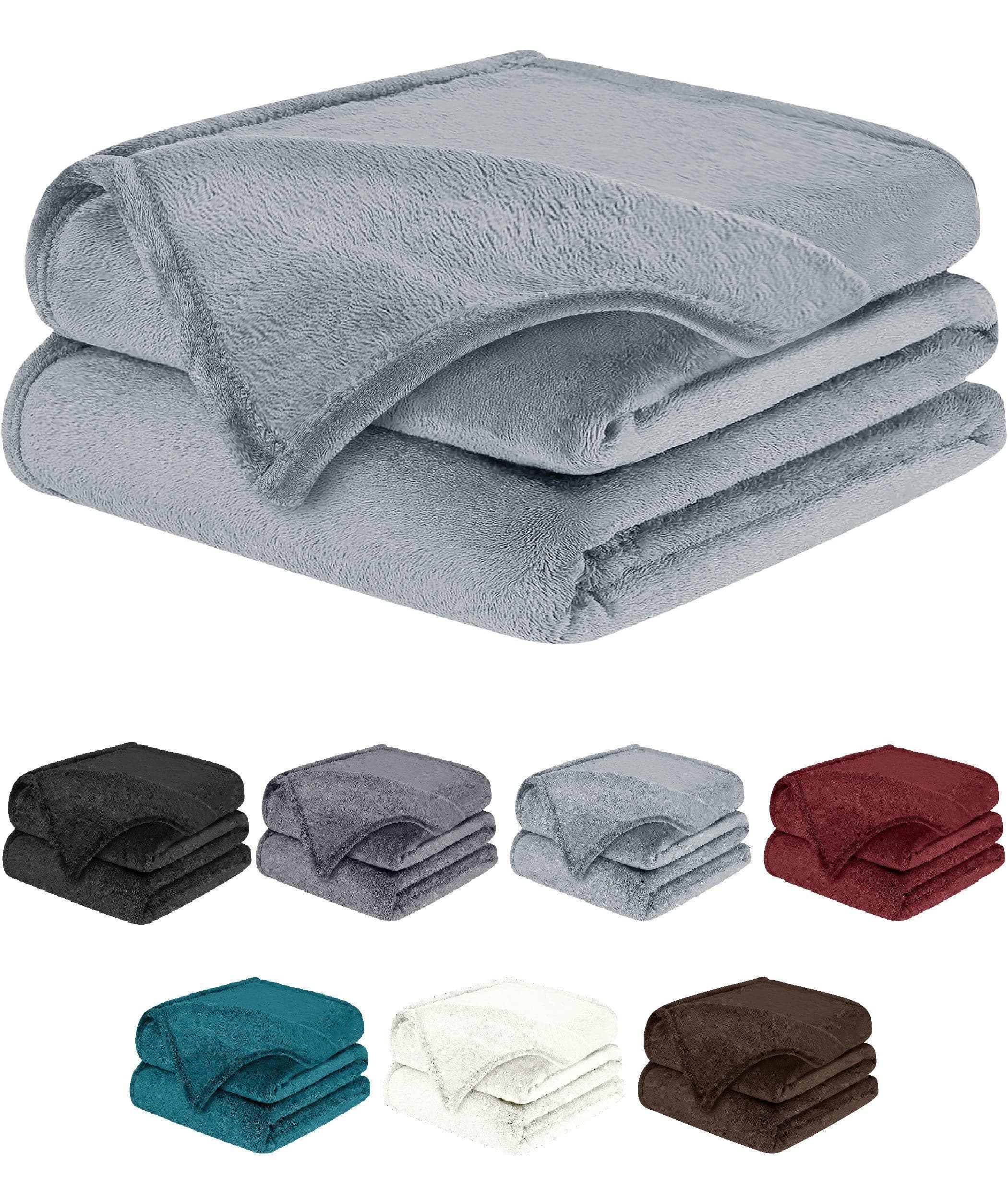 BARBONS Wohndecke Grau Flauschig Kuscheldecke Polyester - Bild 2