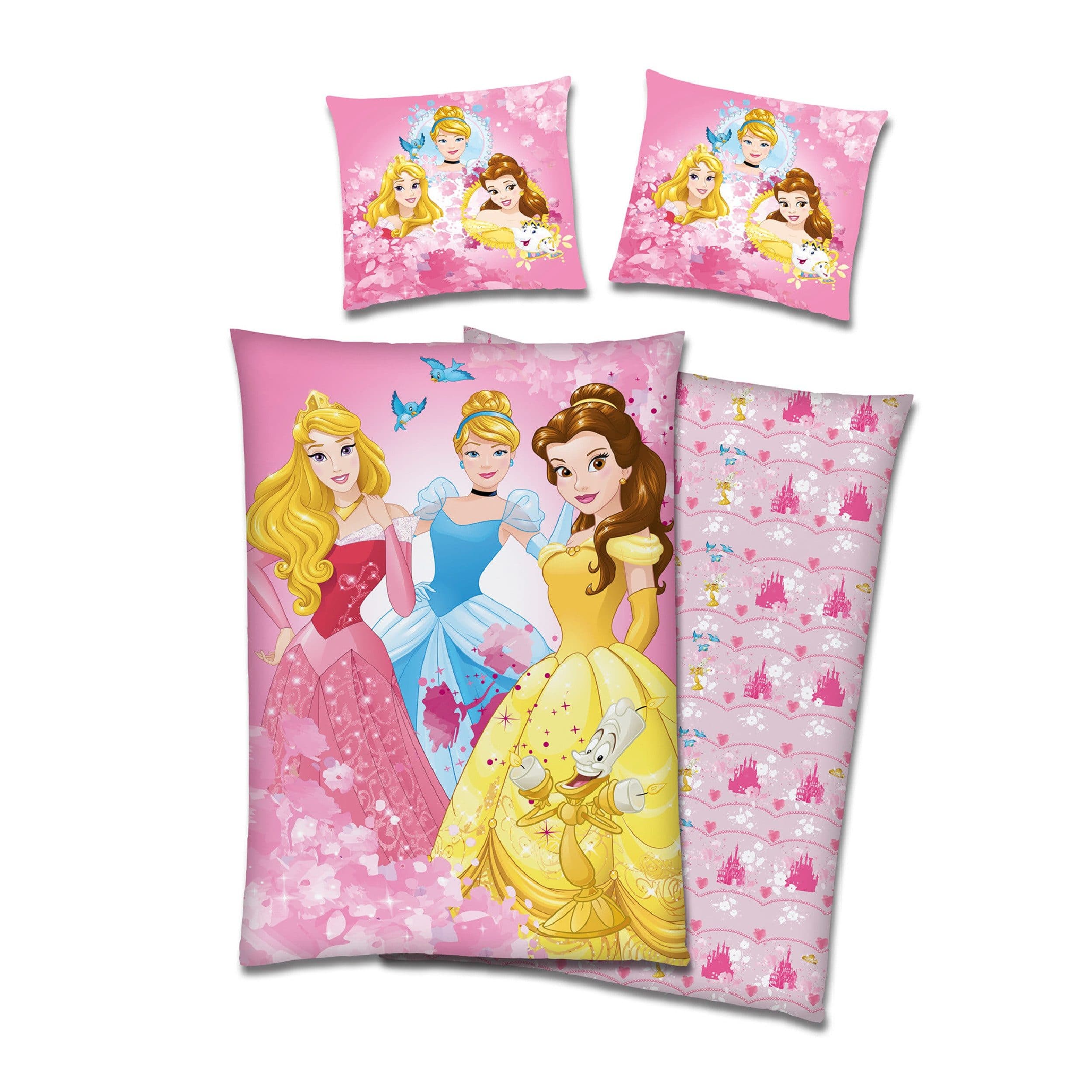 Familando Kinderbettwäsche Disney Prinzessinnen Rosa Fleece Wendemotiv - Bild 2