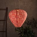 Lights4fun LED Solarlaterne Tyvek Pink mit Cut-Out-Muster Bild 2