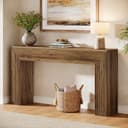 Tribesigns Konsolentisch 160cm Braun Wellendekor Bild 2