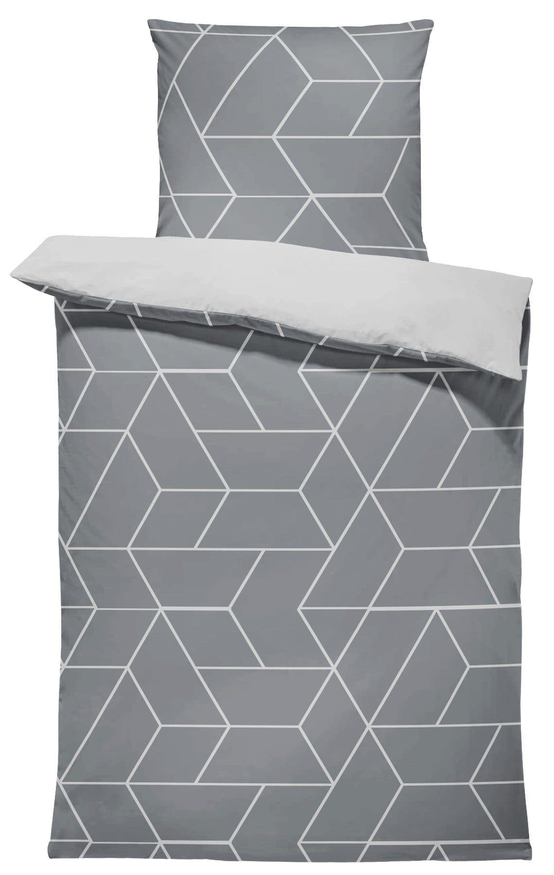 One Home Bettwäsche Jack Microfaser 4-teilig Grau Geometrisch - Bild 2