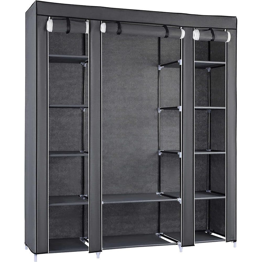 Ribelli Kleiderschrank Vlies Grau 12 Fächer - Bild 2