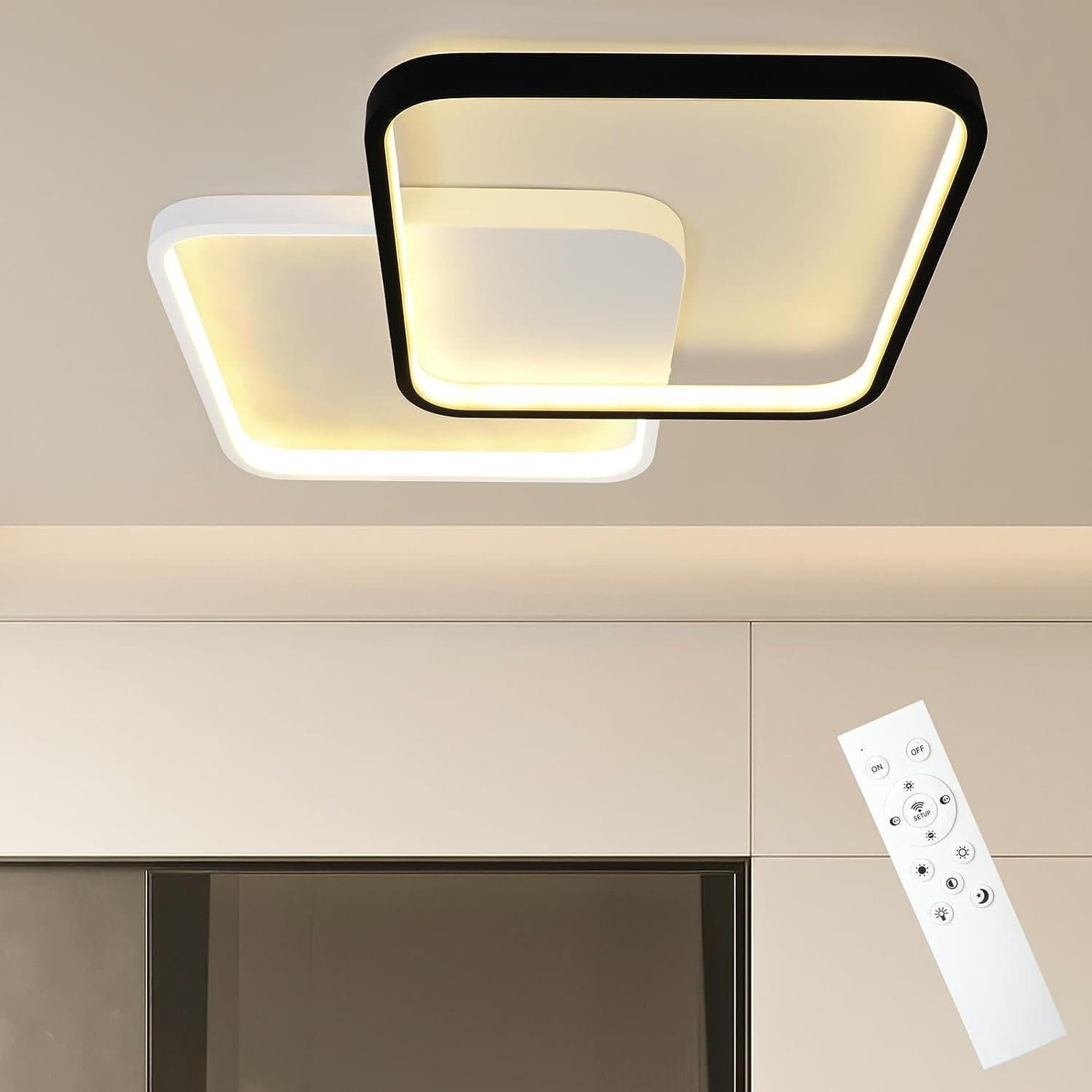 ZMH LED Deckenleuchte Modern Schwarz-Weiß Dimmbar 3000-6000K - Bild 2