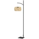 furnicato Gartenleuchte Solar Stehlampe Rattan Schwarz/Gelb mit Lichtsensor Bild 2