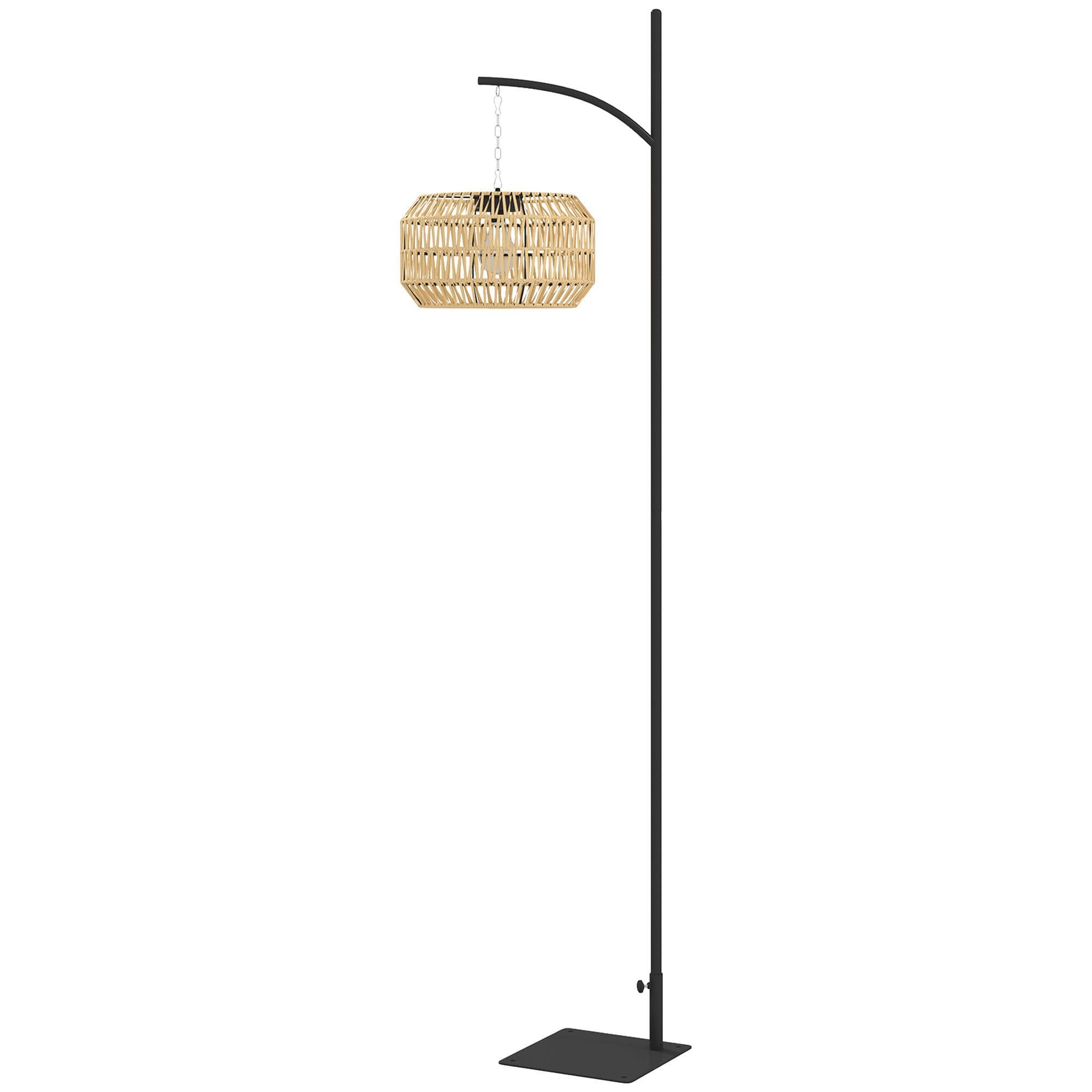 furnicato Gartenleuchte Solar Stehlampe Rattan Schwarz/Gelb mit Lichtsensor - Bild 2