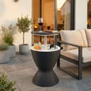 casa.pro Kühltisch Atessa höhenverstellbar Schwarz Rattan-Optik Bild 2