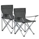 SONGMICS Campingstuhl 2er Set Klappstuhl Grau mit Armlehnen Bild 2